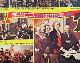 Historical Paintings Celebrating America's Bicentennial in 1976, Philadelphia, Pennsylvania, Vintage Postcard