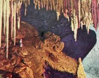 Carte postale en lin vintage Puits et flèches de la cathédrale, Williams Canon, Grotte des vents, Manitou, Colorado
