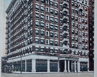The Bender Hotel, Houston, Texas, Vintage Linen Postcard