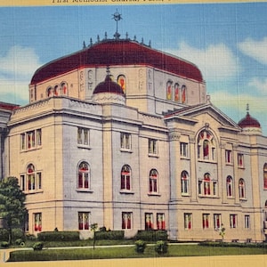Carte postale première église méthodiste, Paris, Texas, vintage