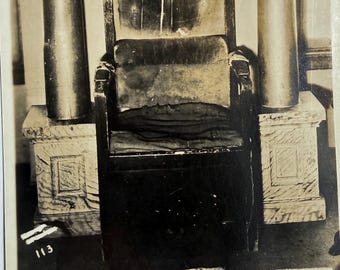 First Masonic Master's Chair, Virginia City, Montana, Vintage Photo Postcard