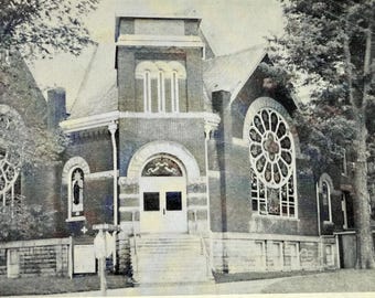 Carte postale Première église méthodiste unie de Hoopeston, Hoopeston, Illinois, carte postale ancienne