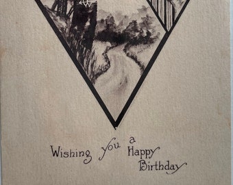 Wishing You A Happy Birthday Antique Postcard