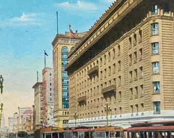 Market Street East, vue depuis le Palace Hotel, San Francisco, Californie, carte postale ancienne