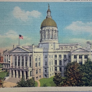 Carte postale vintage La capitale de l'état de Géorgie, Atlanta, Géorgie,
