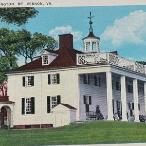 Carte postale vintage Washington's Mansion, Mount Vernon, Virginie