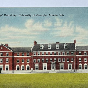 Dortoir pour garçons, Université de Géorgie, Athènes, Géorgie, carte postale vintage Line