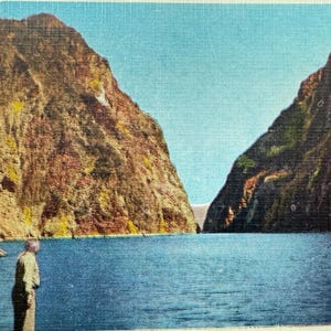 Lac Mead regardant vers le détroit, barrage de Boulder dans le Nevada, Cartes postales anciennes