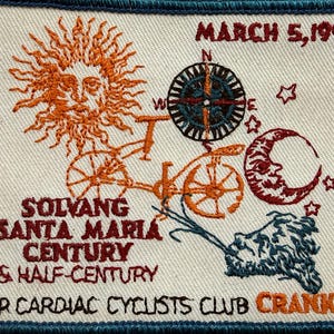 Vintage Solvang Santa Maria Century SCOR Cyclists Patch, March 1994