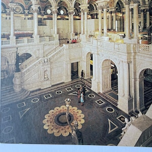 Grand Hall de la Bibliothèque du Congrès, Washington DC, vintage Carte postale