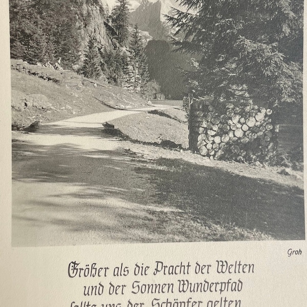 At the Dachstein, Munich, Germany, and Quote from Artist Adolf Heller, Vintage Postcard