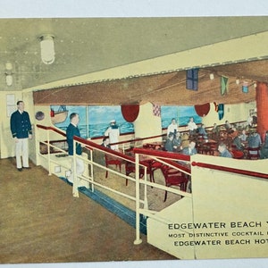 Carte postale vintage Edgewater Beach Yacht Club, Edgewater Beach Hotel, Chicago, Illinois