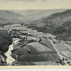 Mount Tom, Colton Point State Park, Pennsylvanie, carte postale photo vintage avec bords pontés