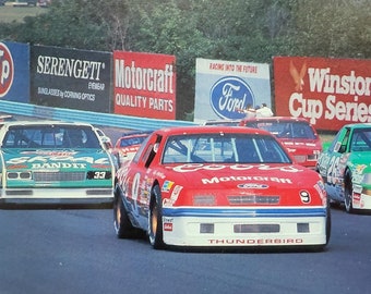 NASCAR at the Glen, and Bill Elliot's #9 Ford, Collectible Vintage Postcard