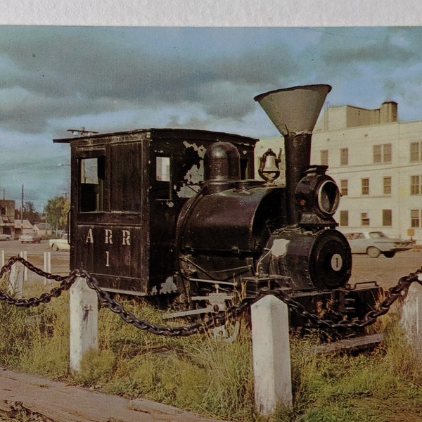 locomotive vintage à un Fairbanks, Alaska Railroad Station, Carte postale
