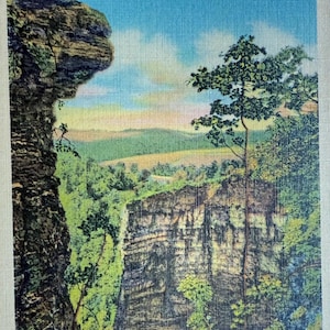 Natural Tunnel, Virginia, Vintage Linen Postcard