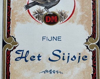 Fijne Het Sijoje Spiriteux (Beverage Label), 1930 ca., Dutch Vintage Beverage Label