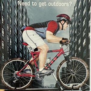 Sortez à l'extérieur, Gorp.com drôle de carte postale de vélo de montagne, carte postale vintage