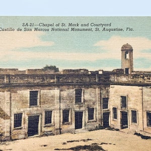 Carte postale ancienne Chapelle Saint-Marc et cour, Castillo de San Marcos National Monument, Saint Augustine, Floride