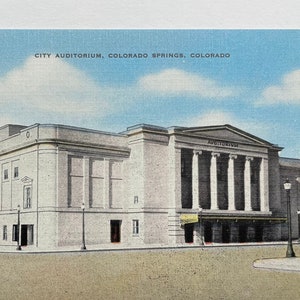 Auditorium de la ville, Colorado Spring, Colorado, carte postale vintage
