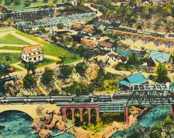 Roadside America, The World's Greatest Indoor Village, Hamburg, Pennsylvania, Vintage Linen Postcard