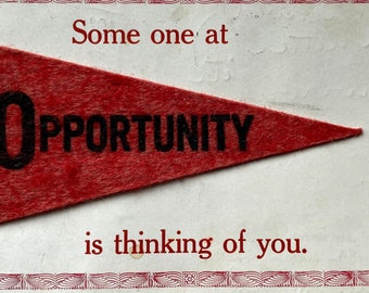 Someone at OPPORTUNITY is thinking of You, Washington State, Felt Pennant Vintage Postcard
