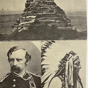 Set of 6 Authentic Historic Scenes From the Battle of Little Bighorn, Connected Vintage Postcards