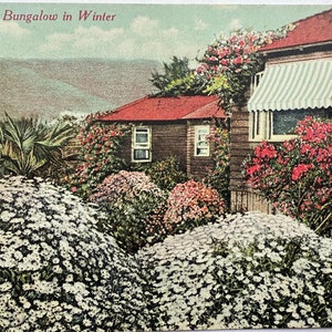 Carte postale Californie Bungalow en hiver, vintage