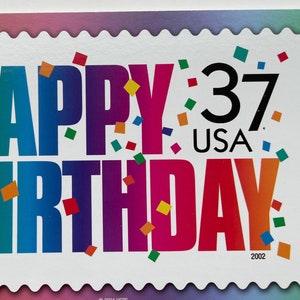 USPS Happy Birthday Stamp, Carte postale vintage commémorative