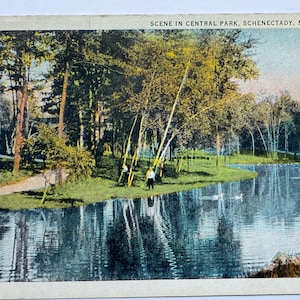 Carte postale Scène à Central Park, Schenectady, New York, vintage