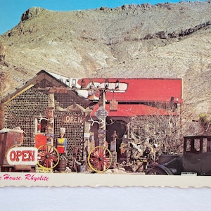 The Bottle House, Rhyolite, Nevada, carte postale vintage
