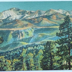 Carte postale vintage Pikes Peak, The Serried Hills et la Great Valley of Ute Pass, Colorado