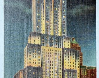 Carte postale Le bâtiment Palmolive la nuit, Chicago, Illinois, carte postale vintage