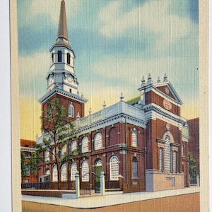 Carte postale Église épiscopale du Christ et tombe de Lord Fairfax, Winchester, Virginie, vintage