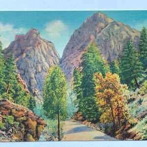 Carte postale Les piliers d'Hercule, South Cheyenne Canon, Colorado Springs, Colorado, carte postale vintage en lin