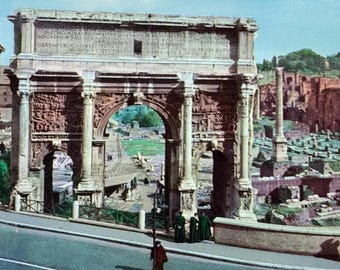 Roma, Arco di Settimio Severo, Septimus Serverus Arch, Vintage Postcard