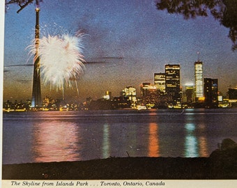 The Skyline from Islands Park, Toronto, Ontario, Canada Vintage Postcard