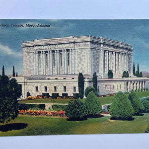 Carte postale vintage Temple mormon, Mesa, Arizona