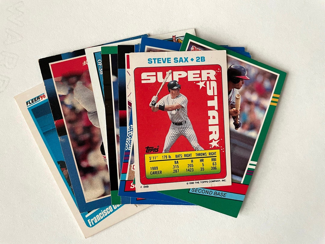25 Vintage Baseball Cards From the 90's Grab Bag Fleer Etsy