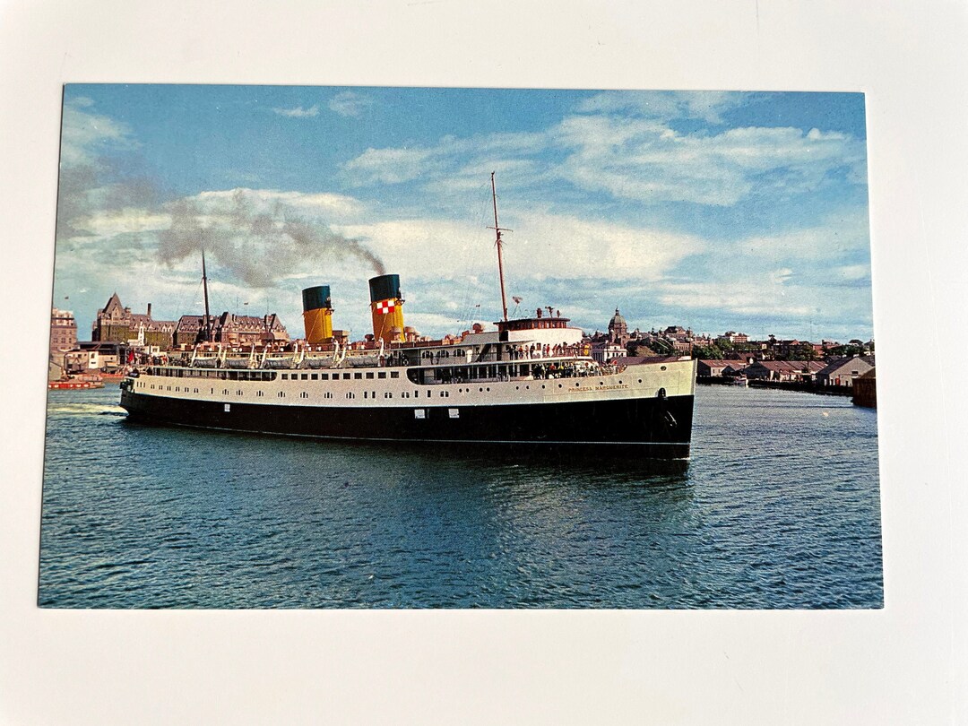 Princess Marguerite, CPR Ferry in Victoria's Harbor, British Columbia, Vintage Postcard Etsy