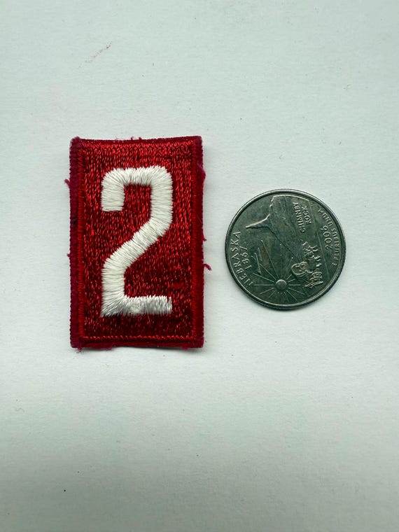 Number Two Patch, White Number Two, Red Backgroun… - image 2