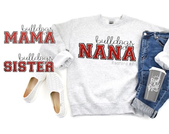 Custom Bulldog Team Shirt, Bulldog Pride, Baseball Sister, Baseball Nana Shirts, Baseball Mama Shirt, Bulldog Baseball Shirt, Custom Name