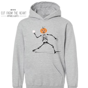 Boys Baseball Halloween Sweatshirt Or T-shirt, Baseball Pumpkin Shirt, Baseball Halloween T-shirt, Boys Baseball Sweatshirt, Baseball Hoodie