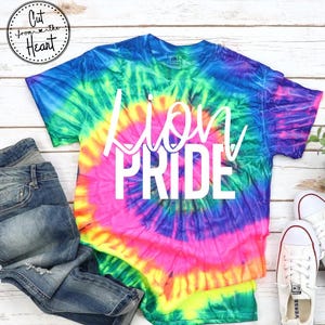 Tie Dyed School Shirt, Lion Pride Shirts, Custom School Spirit Shirt, Go Lions, Team Lions, Matching School Pride Shirts For Teacher & Staff