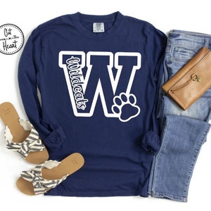 Wildcats Pride Sweatshirt, Go Wildcats, Team Wildcats, Wildcats Spirit Wear, Wildcats Mascot Shirt, Teacher or Student Shirt, Back To School