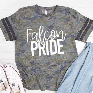Schulgeistabnutzung, Falken-Stolz-T-Shirt, zurück zur Schule, Lehrer-Team-Hemd, passender Lehrer, Sport-T-Shirt, Go Falken, Falken-Maskottchen