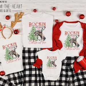 Bucking Horse Rodeo Cowboy Christmas, Cowboy Santa, Family Western Christmas Cowboy Pajamas, Cowboy Western Christmas, Horse Christmas Shirt