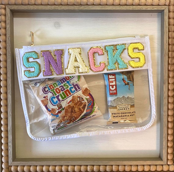 Buy Snacks Travel Bag, Clear Snack Bag, Chenille Patch Bag, Teach Bag, Snack  Bag, Beach Bag, Clear Storage Bag, Snack Patch Bags Online in India 