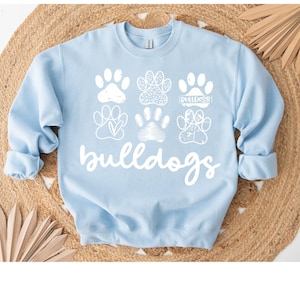 Team Spirt Shirts Bulldogs, Go Bulldogs, Custom School Mascot Shirt, School Spirit Wear, Matching Sprit Wear, Bulldog Mascot Shirt
