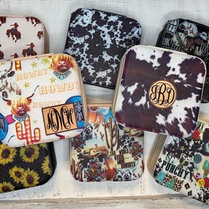 Western Jewelry Box, Western Mother&#39;s Day Gift, Retro Rodeo Jewelry Box, Monogram Personalized Jewelry Travel Case, Jewelry Organizer